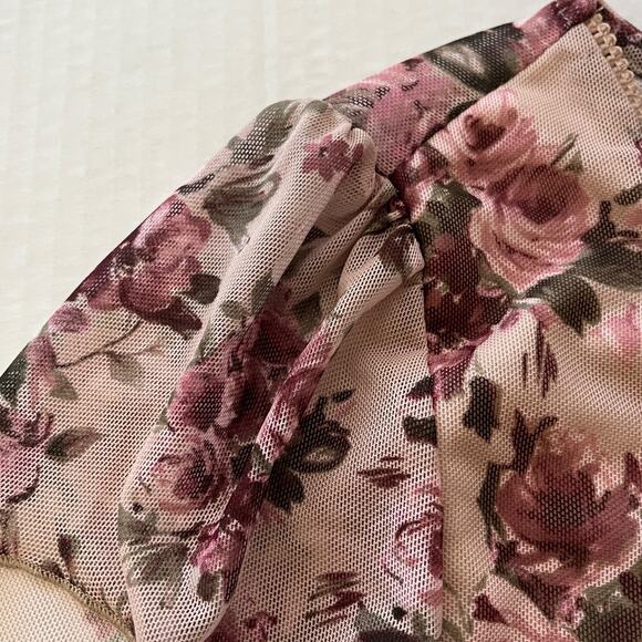 Y2k Fairy Babydoll Top Sz M Whimsical Boho Festival Western Ruffle Sheer Mesh. - Picture 6 of 8